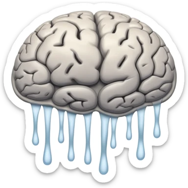 brain (without a face) melting into a puddle sticker