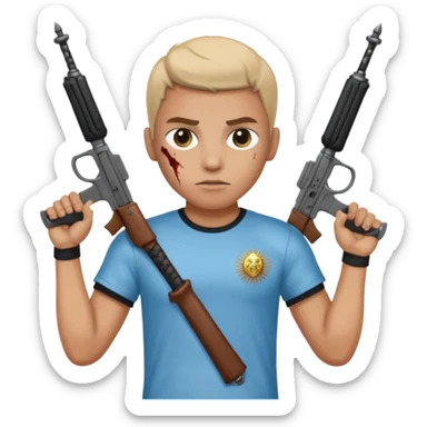 haz un turro con una biszera para atras y con un arma remera argentina sticker