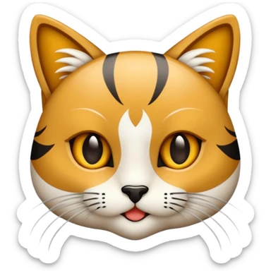 Elinde bicak olan caliko cinsi bir kedi tasma vs hiç bir sey olmasın üstünde bıçağı elinde tutsun gözleride bal rengi sticker