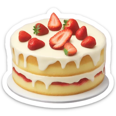 Vanilla cake with strawberry on top sticker