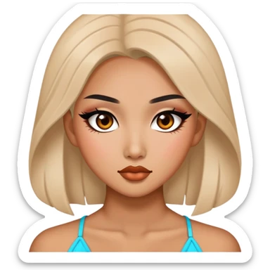 pretty east asian baddie with makeup sticker