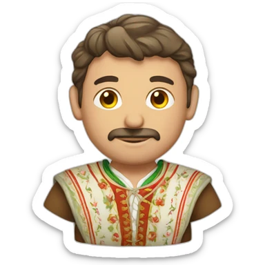 Man in traditional bulgarian clothing sticker