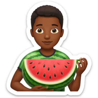 black person holding watermelon sticker