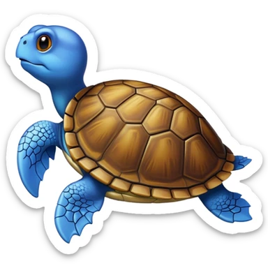 tartaruga com asas azuis sticker