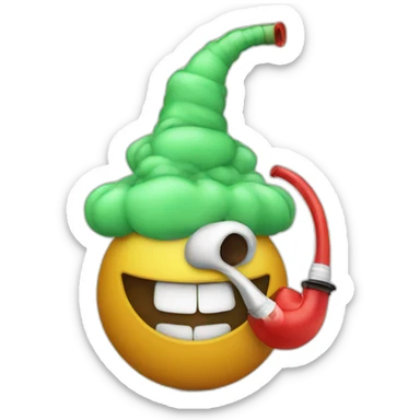 Turkish Rounded smile smoking hookah sticker