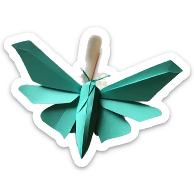 Moth made out of a book, book, newspaper, origami sticker