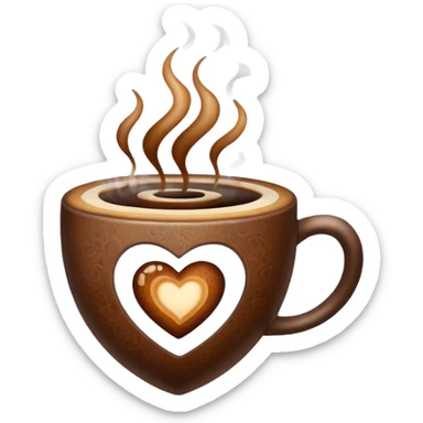 coffe heart sticker