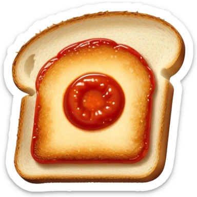 slice of bread with with a squeeze of tomatoe sauce on top sticker