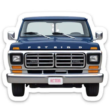 Navy blue 1979 ford truck front facing sticker
