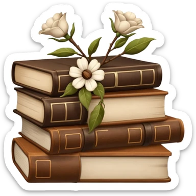 Kahve çiçek kitap sticker