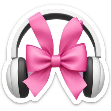 apple headphones with pink bows around it sticker