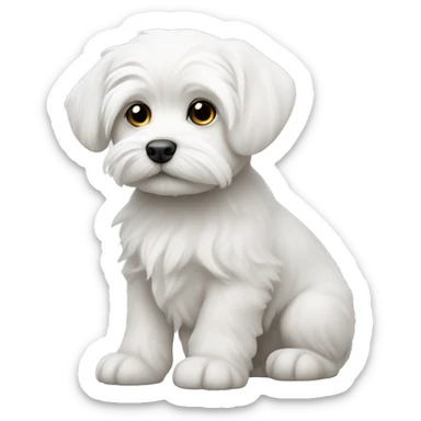 White Maltese puppy ￼ sticker