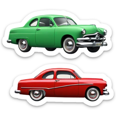 red 1951 ford coupe sticker