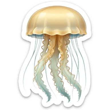 pale cream colored jellyfish with gentle bell-shaped body sticker