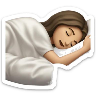 sleeping beauty brunette white girl with a silk pillow sticker