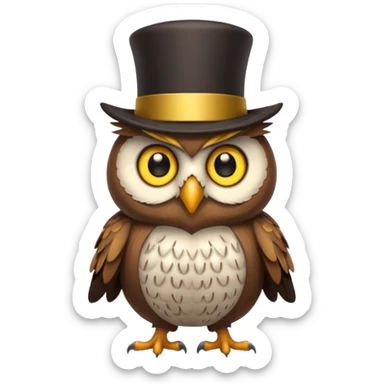 Owl with a top hat sticker