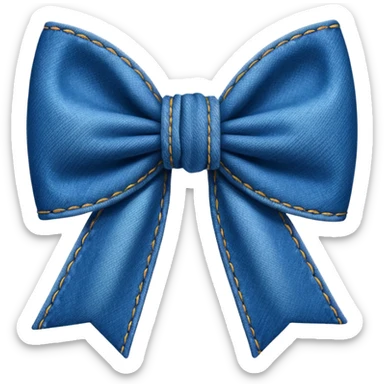 Denim bow sticker