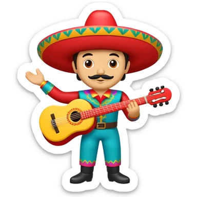 Mexican balero toy with vibrant colors sticker