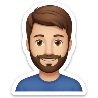 27 year old man, brown hair, beard sticker