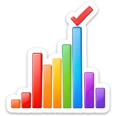 bar chart with rising trend sticker