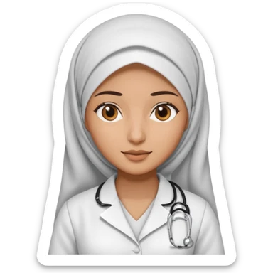 hijab doctor in white dress sticker