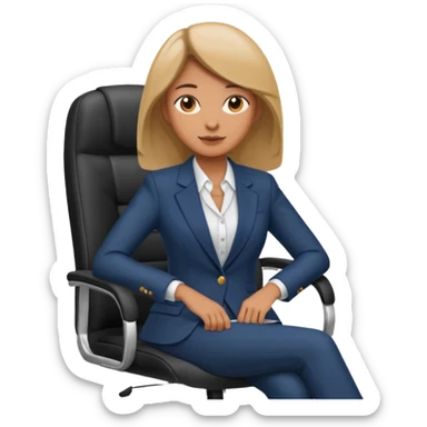 Back of woman sitting on an office chair sticker
