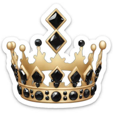 black women's crown with dark crystals in Vicrorian style sticker