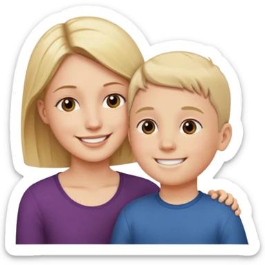 tall adult and small child looking each other sticker