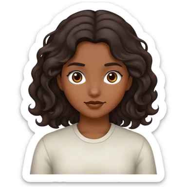 chica con el pelo ondulado morena  sticker