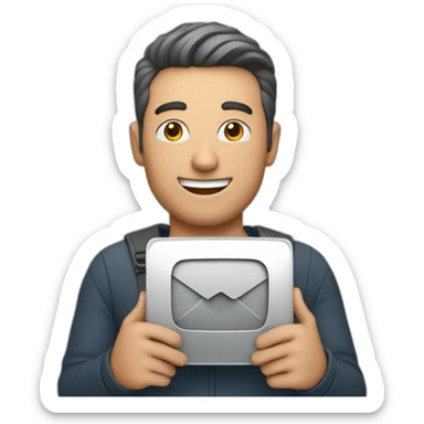 A man being happy holding youtube silver play button sticker