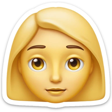 Generate a high-quality iPhone-style emoji of a face with yellow cream applied under the eyes, realistic shading, smooth gradient colors, rounded and cute 3D cartoon style, subtle facial expres
 sticker