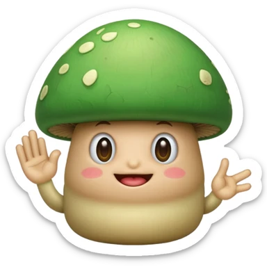 green mushroom flipping you off sticker
