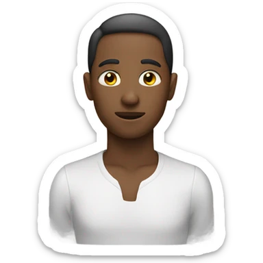 Person with hands placed on there neck sticker