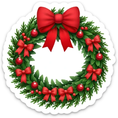 Christmas wreath sticker