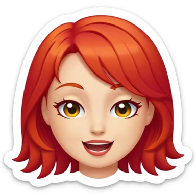 Flirty wink red hair sticker