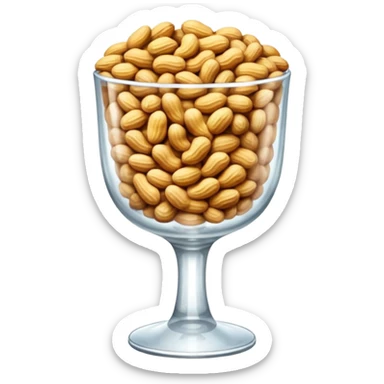 a crystal goblet filled with peanuts sticker