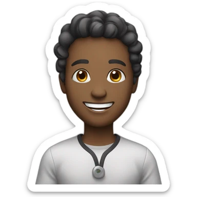 AI with pleasant smile sticker