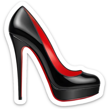 High heel black patent louboutin sticker