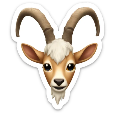 Faun head with goat ears and roe deer antler sticker