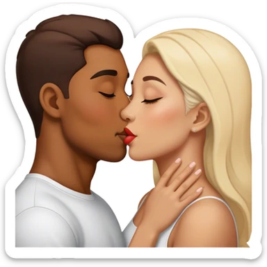 Hombre y mujer besándose sticker