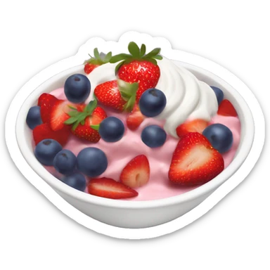 fruit yogurt bowl with strawberries and grapes sticker