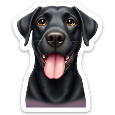 Black Labrador dog with his tongue out sticker