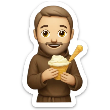 Francis of Assisi eating gelato sticker