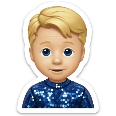 Mickey Rooney with golden blonde hair, dark blue sequin outfit sticker