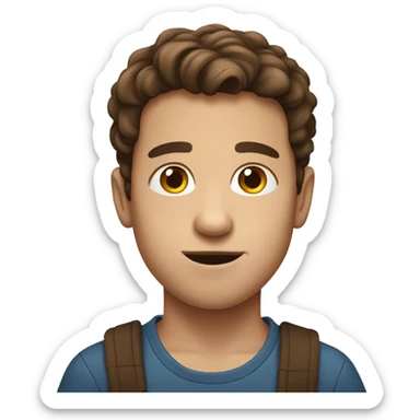 brown haired boy portrait without wrinkles  sticker