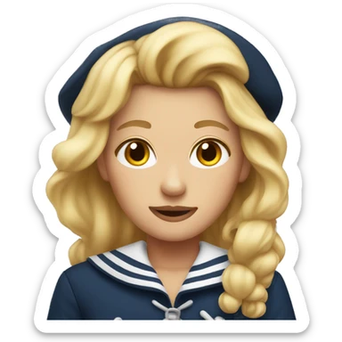 blonde sailor no mustache  sticker