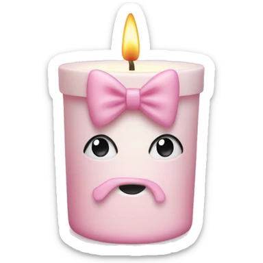 vanilla scented candle in light pink bow sticker