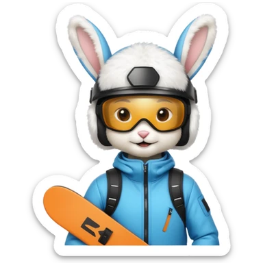 Snowboarder Bunny sticker