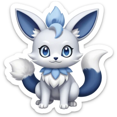 Minccino-Espurr-Meowstic-creature-hybrid, full body  sticker