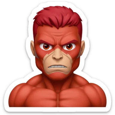 red mutant human sticker